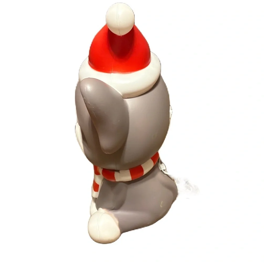 French Bull Dog Blow Mold Light Up Christmas Decoration NEW Gray